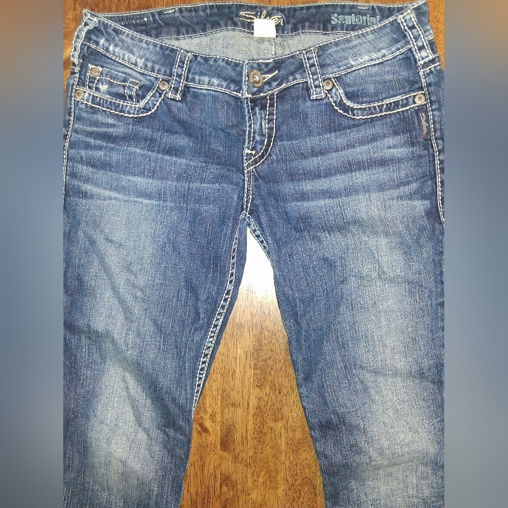 Silver Jeans Medium Blue Capri Ankle Jeans